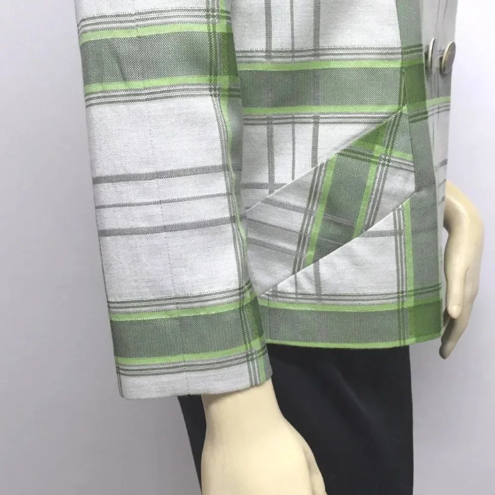 ETCETERA Plaid Jacket Blazer w NOTCHED NECK 6 CHiC